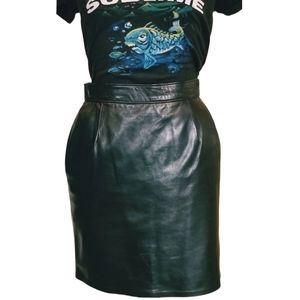 Vintage Bagatelle leather mini skirt